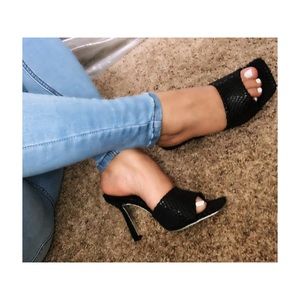 black square front heels